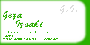 geza izsaki business card